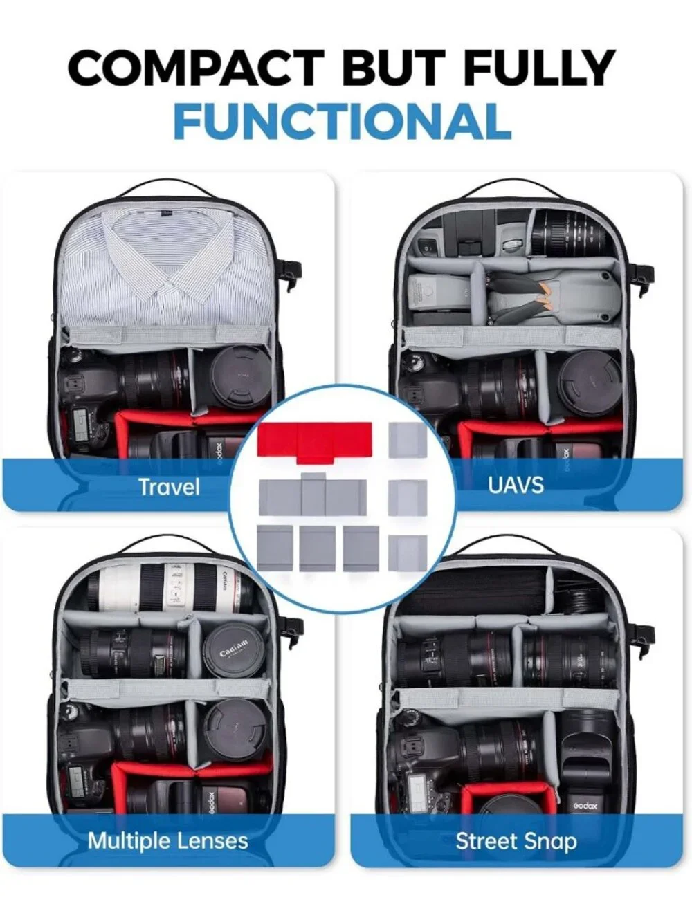 Waterproof DSLR Camera Backpack with Laptop Compartment - Stylish Photography